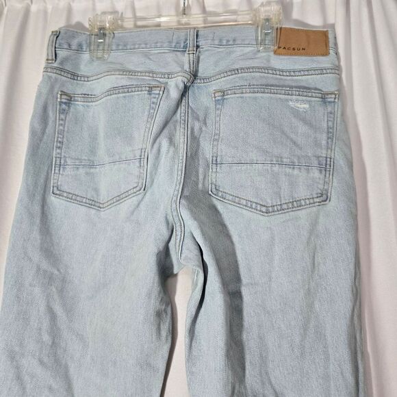 PacSun Light Ripped Stacked Skinny Jeans 34x32 - Picture 6 of 9